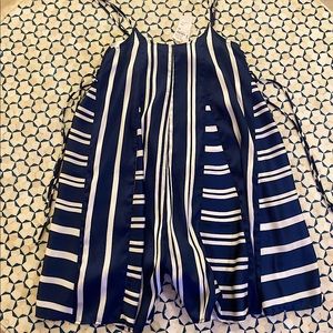 Philosophy Blue and White Striped Romper Tie Up Sides size XS NWT